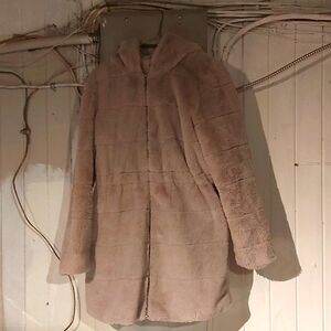 ONLY Faux Fur Jacket/Sz M/Hood Attached